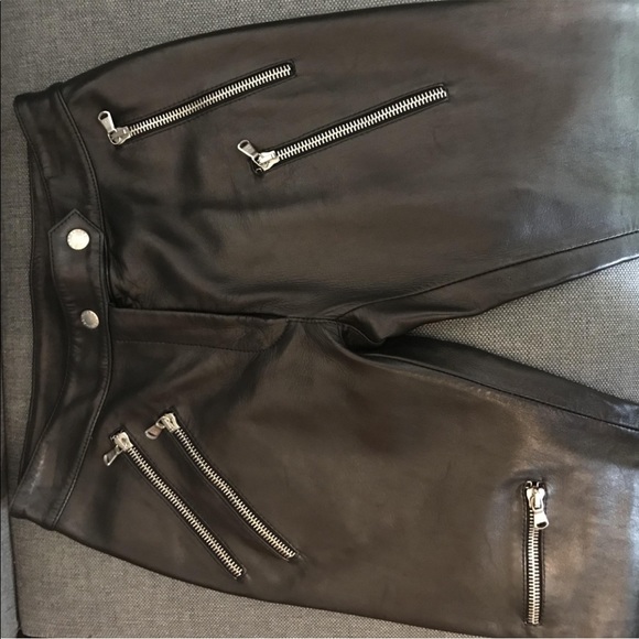 Beautiful buttery soft leather pants. Never worn. In excellent condition . FIRM - Picture 3 of 10